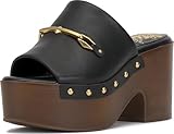 Vince Camuto Efellan Plateau-Clog mit Nieten, Schwarz, Größe 35