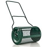 FANTASK Kompoststreuer 80L, Torfstreuer mit U-Griff, Düngerstreuer Rasen Garten, Gartenstreuer für Dünger & Setzlinge, Grün