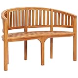 KLYEON Bananenbank 120 cm Massivholz Teak Gartenmöbel