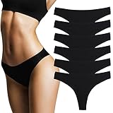 DRESHOW Damen Baumwolle Tanga Unterwäsche Assorted Strings Unterwäsche Atmungsaktive Unterhosen, 6er-Pack