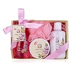 Accentra – Duschset Frauen Geschenkset SWEET PEONY in schöner Geschenkbox – 4-teiliges Pflegeset mit Duschgel, Bodylotion, Körperbutter und Netzschwamm – Geschenk Set zum Valentinstag & Muttertag