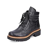 Rieker Damen Schnürstiefeletten 72603, Frauen Stiefeletten,halbstiefel,Kurzstiefel,uebergangsschuhe,uebergangsstiefel,schwarz (00),39 EU / 6 UK