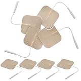 UKCOCO 8 Selbstklebende Massage Elektroden Pads 5x5cm Vliesstoff Pflaster Wiederverwendbar Professionelle Schmerztherapie für Rücken Arm und Bein