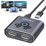 VEDINDUST HDMI Splitter Extend 4K@60Hz zu Dual HDMI Adapter Support Mirror oder Extend kompatibel mit Windows XP/7/8/10/11 und macOS geeignet für Monitore Fernseher Projektoren