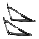 Uonlytech 2Stücke Wandhalterung für Regal Klappbare Stützen für Schwere Lasten Schwarz für DIY Projekte Garage und Küche Praktische Faltklammern zur Unterstützung