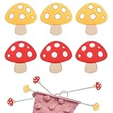 6 Stück Pilz-Stricknadel Stopper Silikon-Maschenstopper Stricknadel Spitzenschutz Stricknadel Schutzkappe Strickzubehör für Strickgeschenke Stricknadeln Punktschutz Für Heimwerker Und Kunsthandwerk