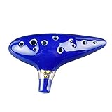 AWEF Okarina aus Legend of Zelda Ocarina of Time, mit 12 Löchern, Keramik, Replica für Cosplay dunkelblau