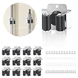 iuqiepo Besenhalterung Wand (12er Set), Gerätehalter, Edelstahl Gartengerätehalter, Werkzeughalter Wand Geeignet für Garten, Garage, Küche, Innen und Außenbereich Besenhalter