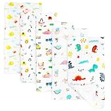 HENGBIRD 5 Stück Spucktücher, Weiche Mulltücher 50x25 cm aus Baumwolle, 6 Lagig Saugstark Waschlappen Mullwindeln für Baby Jungen Mädchen