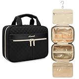 LOVEVOOK Kulturbeutel Damen, Kulturtasche zum aufhängen, Reise Waschtasche Kosmetiktasche Gross, Hanging Toiletry Bag Women, Wasserdichter Travel Make up Tasche Schminktasche, Wash Bag, Schwarz