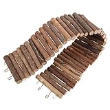 FIXOSHEE Hamster Kletterbrücke Holz Robust Sicher Spielplatz Leiter für Zwerghamster Rennmäuse Gerbils Käfig Zubehör Kleintier Hängende Brücke zum Klettern und Verstecken