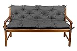Gutekissen® Bankkissen, Sitzkissen, Rückenlehnen, Gartenkissen, Steppkissen, Doppelkissen, Sitzmöbel, Sitzbank-Kissen, Gartenschaukel, Gartenmöbel Law (110cmx50cmx50cm, Dunkelgrau)