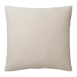 URBANARA Lixa Deko Kissenhülle 50x50 cm I 100% Baumwolle Made in Portugal Oekotex 100 I Zierkissen ohne Füllung Fischgrätmuster Sofakissen Kissenbezug Couchkissen - Beige