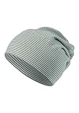 Sterntaler GOTS Beanie Ringel - Erstlingsmütze aus Singlejersey (Bio) gestreift - anschmiegsame Unisex Beanie Mütze variabel tragbar - Baby und Kinder Übergangsmütze, steingrün, Größe 37