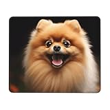 COWMGHLDFL Mauspad, Pomeranian Mauspad für kabellose Maus, Computer-Tastatur-Matten mit rutschfestem Gummi, Gaming-Schreibtischunterlage, quadratische Schreibtischunterlage für Büro, Laptop, 21,1 x