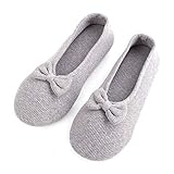 FakeFace Süße Baumwolle Ballerina Hausschuhe Hausschlappen Geschlossene Hausschuhe Schuhe Damen Mädchen Hefterzufuhren Pantoffeln Indoor Warme Slippers mit Schleife für Winter Herbst Frühling