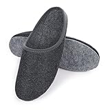 HEYO Filz Pantoletten Warme Leichte Pantoffeln Hausschuhe für Damen Herren Filzpantoffeln Größen 36-48 (Grau, EU Schuhgrößensystem, Erwachsene, Numerisch, M, 41)