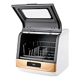 Tisch-Geschirrspüler DWS-T05 – 4-6 Maßgedecke Kapazität, 3 Waschprogramme (30-50 Min.), 800W, inkl. Restwärme-Trocknung, ideal für Küche/Wohnmobil