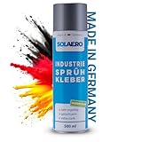 SOLAERO Industrie-Sprühkleber (500ml) – Sehr schnelle Anfangshaftung, 6-fach verstellbares Spezialventil – Geeignet für Schaumstoff, Metall, Vinyl, Moos, Bauanwendungen, uvm - Herstellung Deutschland
