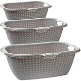 WÄSCHE-CHAMPIONS IM DREIERPACK: Ergonomische 60x40cm XXL-Wäschewannen mit Griffen - Ihre 20L Haushalts-Helden für perfekte Organisation!