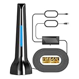 DVBT2 Antenne, zimmerantenne DVB-T & DVB-T2 Antennen mit Verstärker, Großer Reichweite und 360° Empfang, Zimmerantenne für Fernseher mit Starkem Magnetfuß, Geeignet für 4K 1080p & Alle TV-Geräte