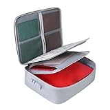 Feuerfeste Dokumentenbox - Mehrschichtige Wasserdichte Sichere Aufbewahrungsbehälter | Dokumenten Aufbewahrungsbehälter | Für Archiv, Reisepass, Zertifikate, , Schmuck, Karten, Wertgegenstände