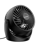 Gaiatop Tragbarer Tischventilator, 14 cm kleiner Elektrischer Ventilator mit 3 Geschwindigkeiten für Zuhause, Büro, Schlafzimmer, Badezimmer (Schwarz)