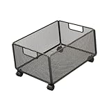 LRXFPIYF Rollwagen Untertisch Ablagewagen Büro Organizer Rollregal mit Eisengeflecht Und Einfacher Mobilität für Studenten Profis Arbeitszimmer Küche Schlafzim, L