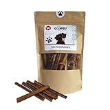 GOOPSI Ochsenziemer für Hunde, getrocknet, 250g, ca. 9-11 Ziemer, 15 cm lang - Hunde Kauartikel für Zahnpflege und Beschäftigung - Premiumqualität mit Tierschutzspende