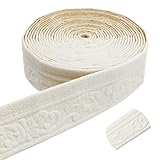 Bordüre Selbstklebend Weiß, Zierleisten Selbstklebend 10m x 8cm x 4mm, Wasserdicht Bordüre 3D, Stuckleisten Wand Leisten Selbstklebend, Tapetenbordüre Deckenleisten für Flur, Decke, Ecke, Linie