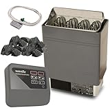 vanvilla Saunaofen 9kw mit externer Steuerung 380V Sauna inkl. Saunasteine für Aufguss Sauna Ofen Heizung Finnische Sauna Fasssauna Gartensauna