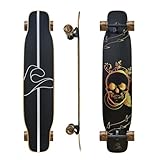 Abrazo Longboard-Skateboard für Erwachsene, 116,8 cm, Longboard-Skateboard mit Ahornholz, wasserdichtes Deck aus Ahornholz, ABEC-9 Chromstahl-Kugellager, glatte 78A PU-Räder, Aluminium-Trucks, für