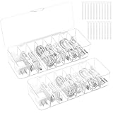 WPPQWP Kabel Aufbewahrungsbox 2 Stück, Transparenter Kabel Organizer Box mit 8 Fächer, 20 Kabelbindern, ladekabel aufbewahrung für Büro, Zuhause, Schreibtisch Lagerung