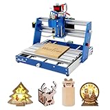 WolfPawn CNC-Fräsmaschine 3018, blau, komplett aus Aluminium mit Notfall-Stop, 3-Achsen-Gravur, Fräsmaschine, Schnitzerei für Holz, Acryl, PVC-Kunststoff, Arbeitsbereich (30 x 18 x 6 cm) (ohne