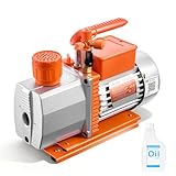 VEVOR Vakuumpumpe, 7 CFM 198 L/min, 2-stufig, 550 W geeignet für R134a, R22, R410a, R1234YF & R32, 4-poliger Motor, für die Wartung von Kfz-Klimaanlagen & die Entgasung von Harzen, inkl. Öl