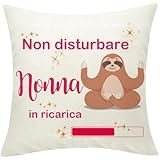 Geschenk Oma Kissenbezüge Dekokissen 'Oma beim Aufladen', 45 x 45 cm, Geburtstag Geschenke Oma
