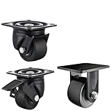 ZHANGXAO 300 kg 2 Zoll niedrige Lenkrollen mit Bremse für Schwerlastwagen, Werkzeugmaschinen, große Industriegeräte, Hardware, 1 Stück (Farbe: Richtungsrolle)
