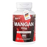Mangan 10mg - 365 Tabletten - *Spurenelement für Bindegewebe & Knochen - Hochdosiert - 100% Vegan – Deutsche Produktion & Laborprüfung - NutriFair | Premium & Fair