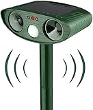 Katzenschreck Ultraschall,Solar Tiervertreiber Katzenabwehr, Ultraschall Abwehrmittel Hundeschreck Marderschreck mit Bewegungsmelder für Katzen, Hunde, Mäuse,Vögel, Marder