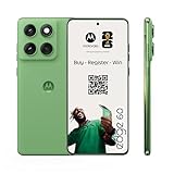Motorola Edge 60 Smartphone (Robustes 6,67“-pOLED-Display mit Gorilla Glass 7i, 50-MP-Moto-AI-Kamera, 12/512 GB, 5100 mAh, widerstandsfähig, wassergeschützt) Pantone Shamrock inkl. Handyhalter