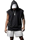 Herren Kapuzenpullover Sweatjacke Pullover Hoodie Kapuzenjacke Trainingsjacke Sweatshirt mit Kapuze Zip Basic Einfarbig Freizeit Gym Fitness Jogging Sport Style Schwarz XL