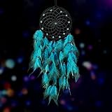 Nuts OT nuts Traumfänger Mädchen Handgefertigt Dreamcatcher mit Federn Bohemian Dekoration für Schlafzimmer Kinder Jungen Mädchen Zimmer Wandbehang Ornament Party Dekoration Kreatives Geschenk (Blau)