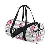 WowPrint Sporttasche mit Ozean-Thema, Anker, Fische, Blume, Totenkopf, wasserdicht, Handtasche, Yogatasche, Schultertasche, Wochenendtasche, Reisetasche, Reisetasche für Erwachsene, Herren, Damen