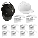 10 Stück Selbstklebende Huthaken, Cap Halterung Wand Kappen Halterung Hutaufbewahrung Huthalter Selbstklebende Hut-Organizer für Verschiedene Mützen, Kopfhörer, Schals, Taschen, Schlüsselanhänger (2)