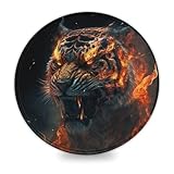 INKHSD Kleines Mauspad mit Tiger-Motiv, genähte Kanten, 20 x 20 cm, Schreibtischunterlage mit genähter Kante, Computer-Schreibtischzubehör, rutschfeste Unterseite