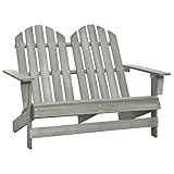 Adirondack Gartenstuhl Outdoor Sonnenliege Möbel 2-Sitzer in massiver Fichte grau