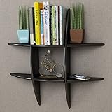 lvssiao Würfelregal in Moderner, MDF Hängeregal Wandregal Wandboard Bücher/DVD Regal Unsichtbaren Montagesystem, schwarz für Bücher DVD Auszeichnungen Büchern Sammlerstücken