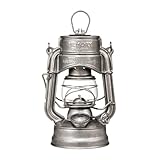 Thous Winds Retro Sturmlaterne, Petroleumlampe Outdoor (Sturm Version), “Memory” Kerosin Laterne für Outdoor, Camping, Wandern, Terrasse, Picknick - Winddicht, mit Tragegriff, Retro Silber