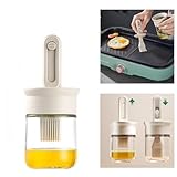 Ölflasche mit Pinsel,Ölspender Flasche mit Silikon Backpinsel zum Kochen von Essig Sauce Küche Backen Barbecue BBQ Grillen Fleisch
