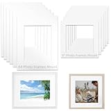 12Stks Säurefreie Passepartout aus Karton, A4 Vorgeschnittene Passepartouts Rahmenbrett, Quadratische Passepartout mit Abgeschrägtem Kern, Weiße Passepartout für Fotos Bilder 19.1x14/14.1x14.1cm